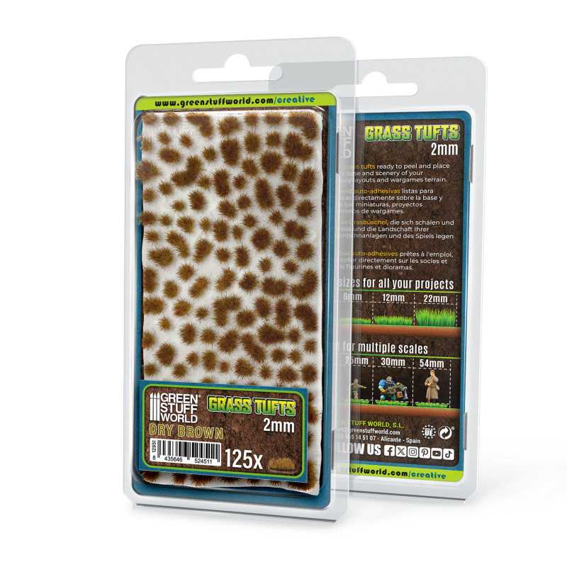 Matas Césped | Mechones Césped Autoadhesivas - 2 mm - Marrón Seco
