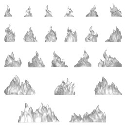 Magical Effects – Large Flames. Fire Flames for miniatures and Wargames