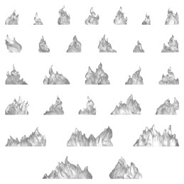 Efectos Mágicos – Llamas de fuego pequeñas. Llamas de fuego de resina para miniaturas y Wargames