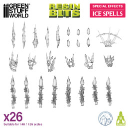 Magic Effects – Ice Spells. Resin magical spell for miniatures and Wargames