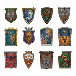 3D printed set - Old World Medieval Shields | Shields and shoulder pads