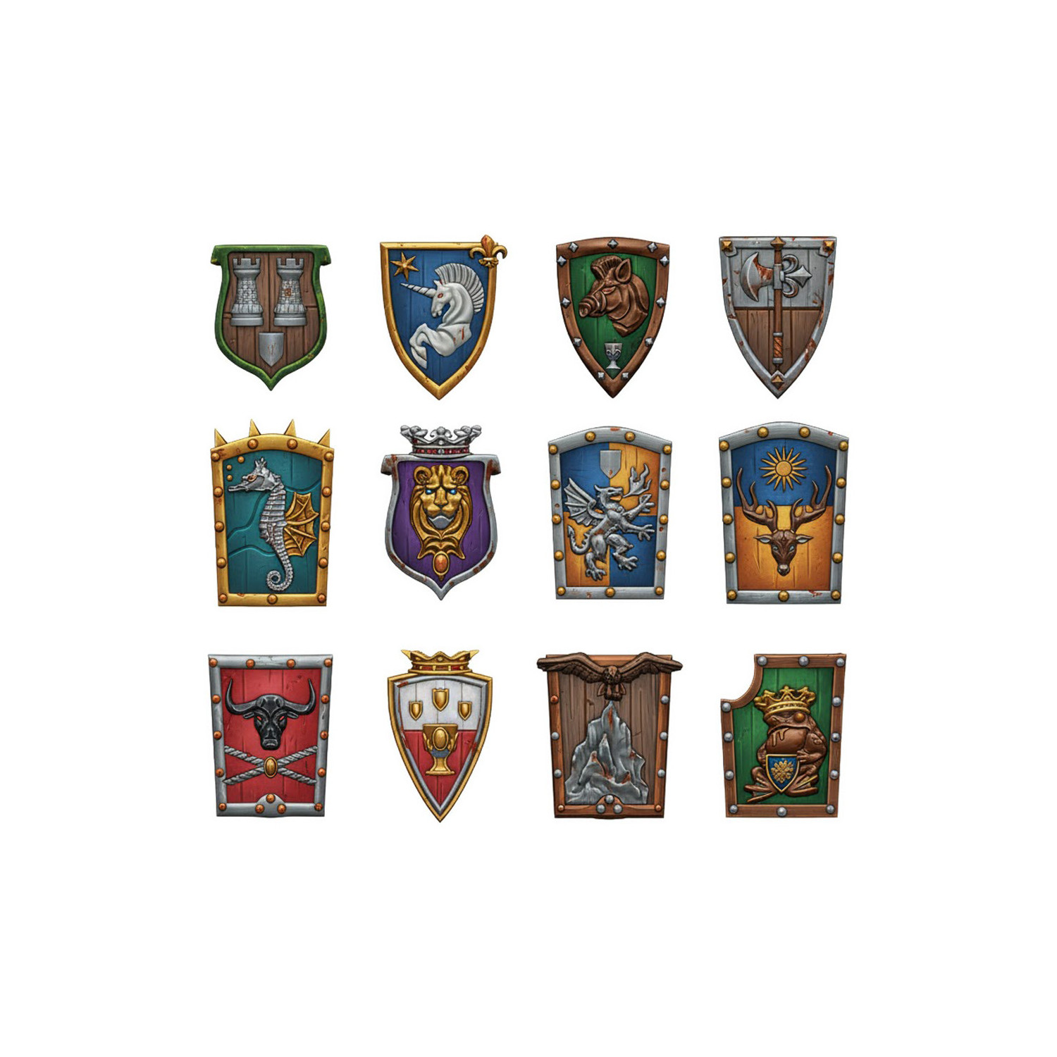 Set stampato in 3D - Scudi medievali Old World | Scudi e Spallacci Set stampato in 3D - Scudi medievali Old World | Scudi e Spallacci