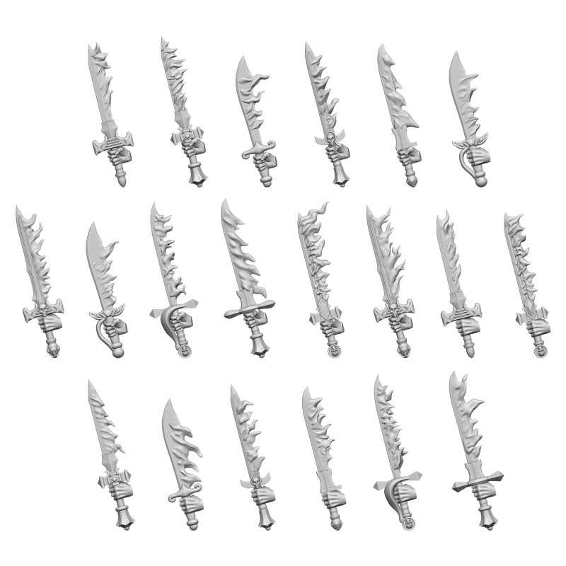3D printed set - Fire Swords 3D printed set - Fire Swords