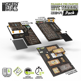 Pack de escenografía WTC plegable pre-pintada | Escenografía oficial WTC compatible torneos Warhammer 40k competitivos Pack de escenografía WTC plegable pre-pintada | Escenografía oficial WTC compatible torneos Warhammer 40k competitivos