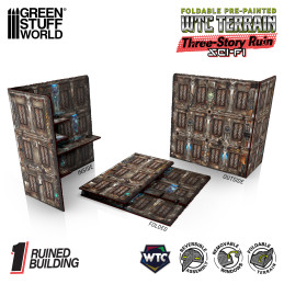 Pre-Painted Foldable Three-Story WTC Terrain Ruin - Sci-fi Pre-Painted Foldable Three-Story WTC Terrain Ruin - Sci-fi
