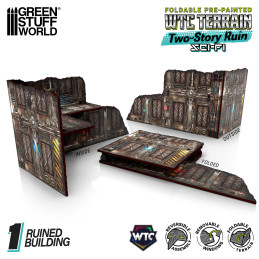 Vorbemalte zusammenklappbare WTC-Ruine mit zwei Etagen - Sci-Fi Vorbemalte zusammenklappbare WTC-Ruine mit zwei Etagen - Sci-Fi