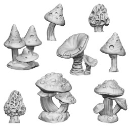 3D printed set - Wild Mushrooms XL