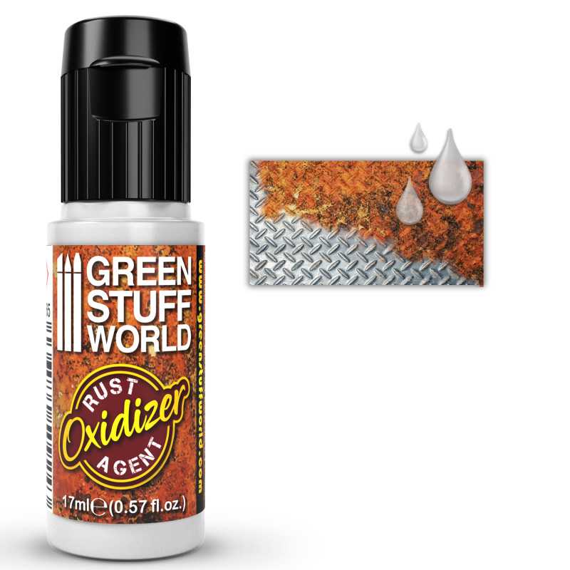 Rust oxidizer and oxidant medium for real rust effects Rust oxidizer and oxidant medium for real rust effects