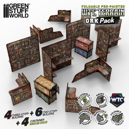 Pre-Painted Foldable WTC terrain pack - Orks