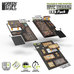 Pre-Painted Foldable WTC terrain pack - Orks