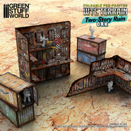Pre-Painted Foldable Two-Story WTC Terrain Ruin - Orks