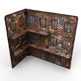 Pre-Painted Foldable Three-Story WTC Terrain Ruin - Orks