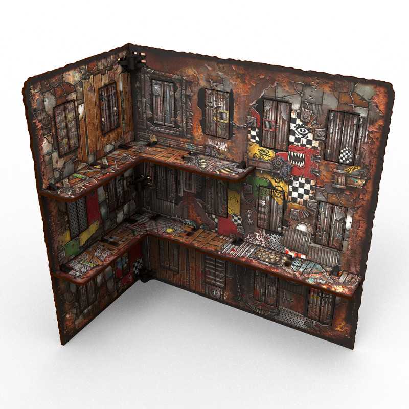 Pre-Painted Foldable Three-Story WTC Terrain Ruin - Orks