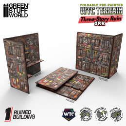 Pre-Painted Foldable Three-Story WTC Terrain Ruin - Orks