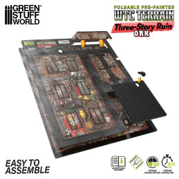 Pre-Painted Foldable Three-Story WTC Terrain Ruin - Orks