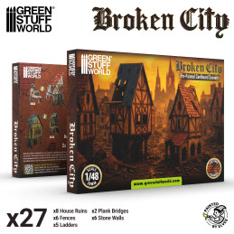 Broken City - Terrain Set | Cardboard Scenery Broken City - Terrain Set | Cardboard Scenery