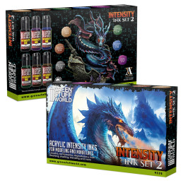 Green Stuff World Intensity Ink Set 2 - 6x Acrylic Model Paint Set For Miniatures