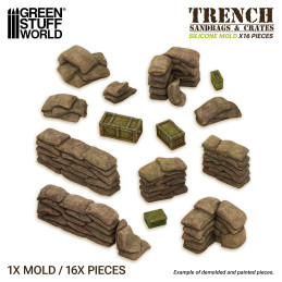 Sandsackform | Silikon Texturplatten Sandsäcke kompatibel mit Trench Crusade