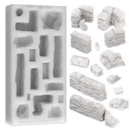Sandsackform | Silikon Texturplatten Sandsäcke kompatibel mit Trench Crusade