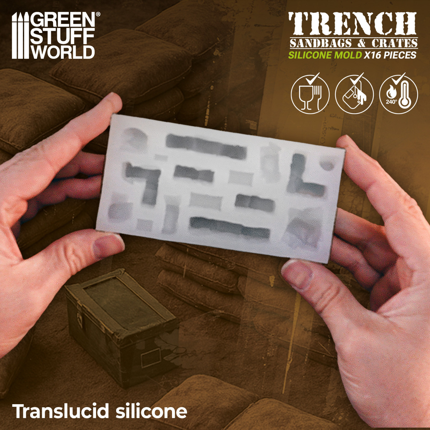 Sandbags Silicone Mold compatible with Trench Crusade - GSW