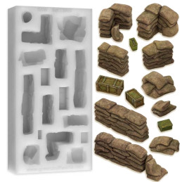 Moules en Silicone Sacs de sable compatible avec le jeu Trench Crusade