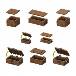 3D printed set - Wooden boxes set 1:48-1:35