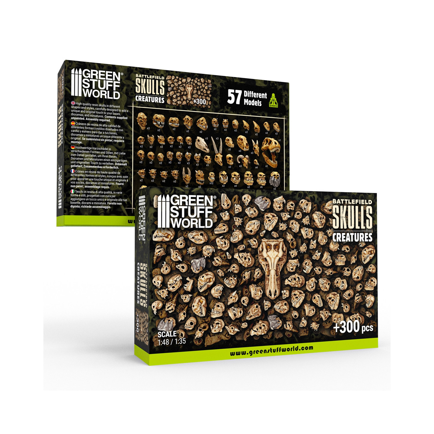 300x Craneos de Criaturas 1:48-1:35 de Resina