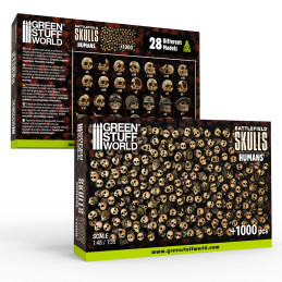 1.000x 3D-gedruckte Schädel aus Harz | Kompatible mit Warhammer skulls | Battlefield Trophies