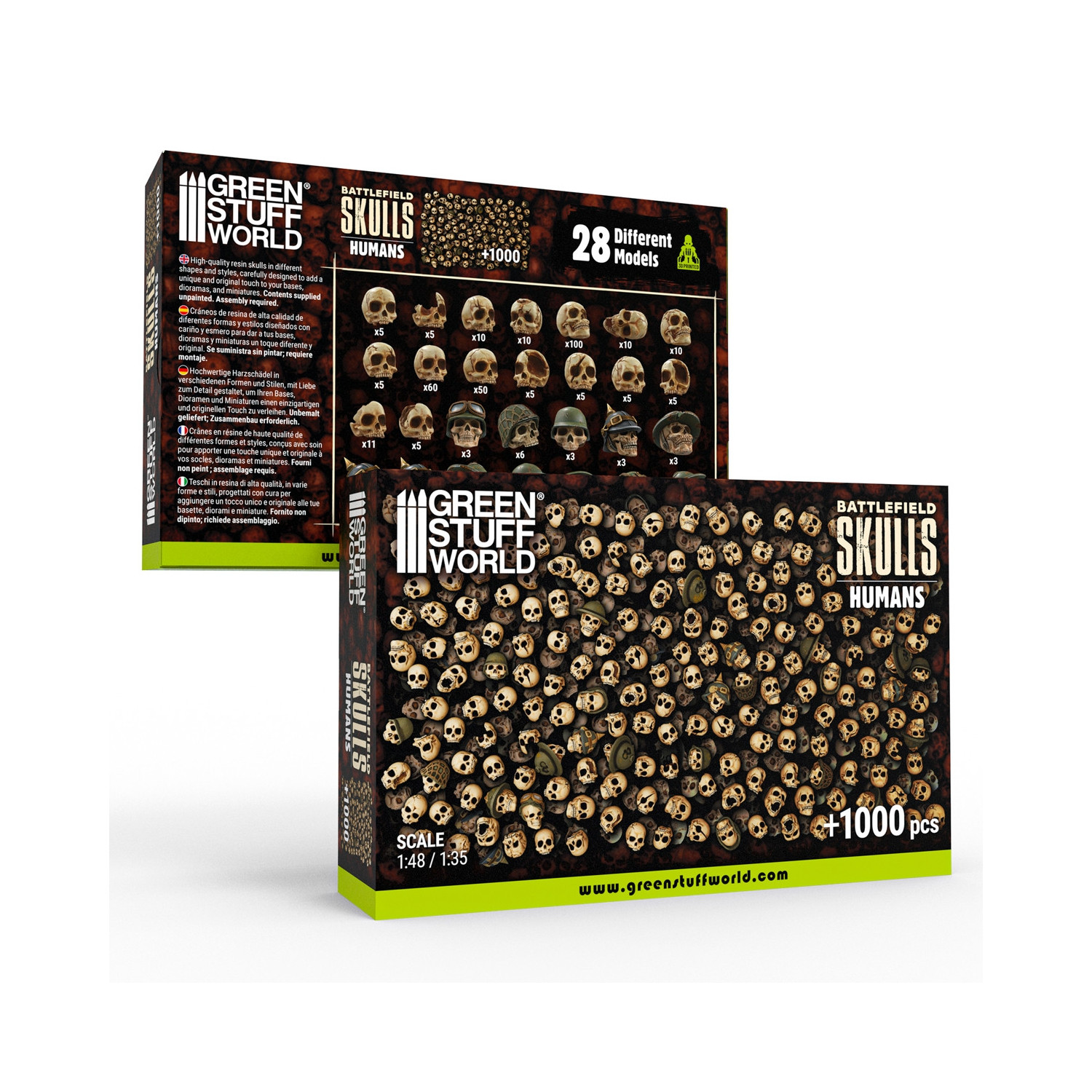 1.000x Cráneos de Resina impresos en 3D compatibles con Warhammer skulls 1.000x Cráneos de Resina impresos en 3D compatibles con Warhammer skulls