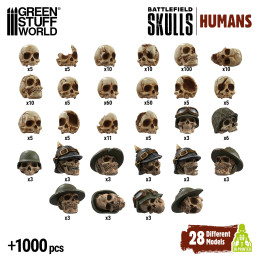 1.000x Cráneos de Resina impresos en 3D compatibles con Warhammer skulls 1.000x Cráneos de Resina impresos en 3D compatibles con Warhammer skulls