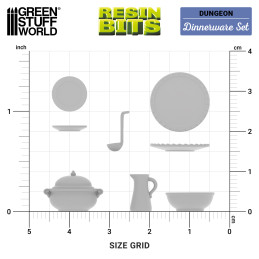 Tableware Set for Scale Models and Dioramas 1:48–1:35 | Plates and Eating Containers