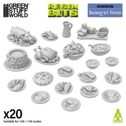 Banquet Food Set for Scale Models and Dioramas 1:48–1:35 | Christmas Feast