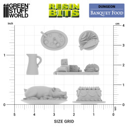 Set de Comida para Banquete para maquetas y dioramas 1:48-1:35 | Festín Navideño