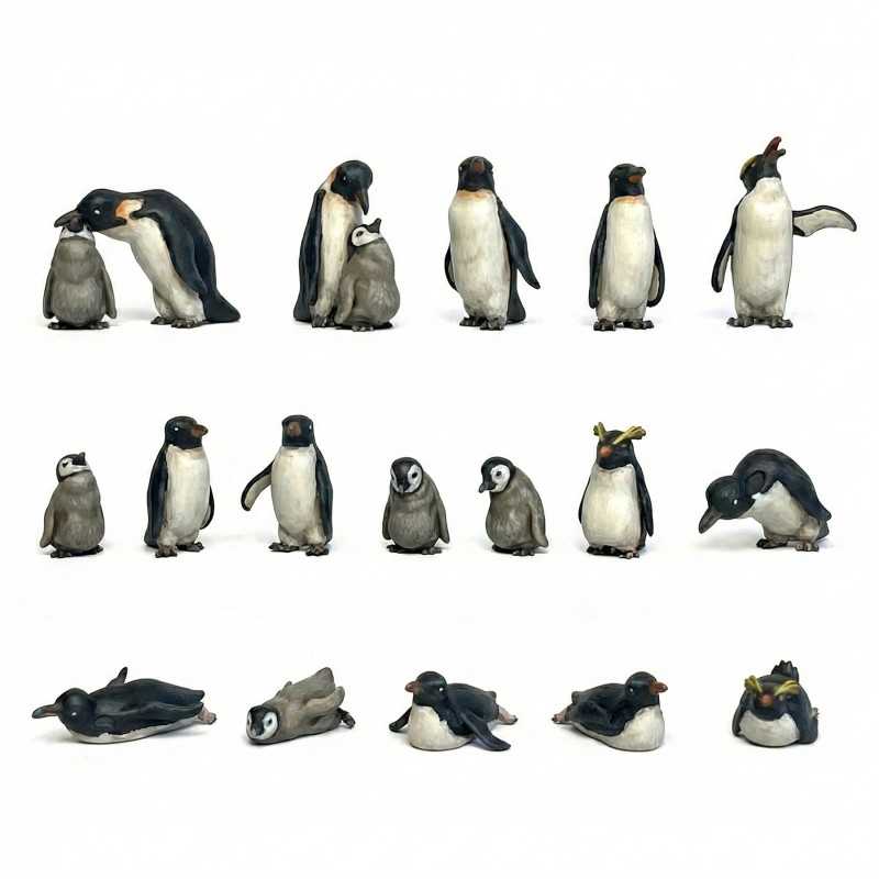 Miniatur-Pinguin-Set für Modelle 1:48–1:35 | 3D-Harz-Pinguin-Set