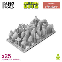 Set de pingouins miniatures pour maquettes 1:48–1:35 | Set de pingouins en résine 3D