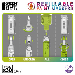 GSW Box of Refillable Markers 1 Detail (x30) | Refillable paint pen GSW Box of Refillable Markers 1 Detail (x30) | Refillable paint pen