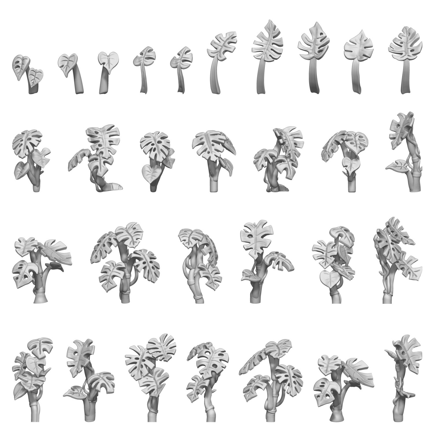 3D-Druckset - Monstera Pflanzen