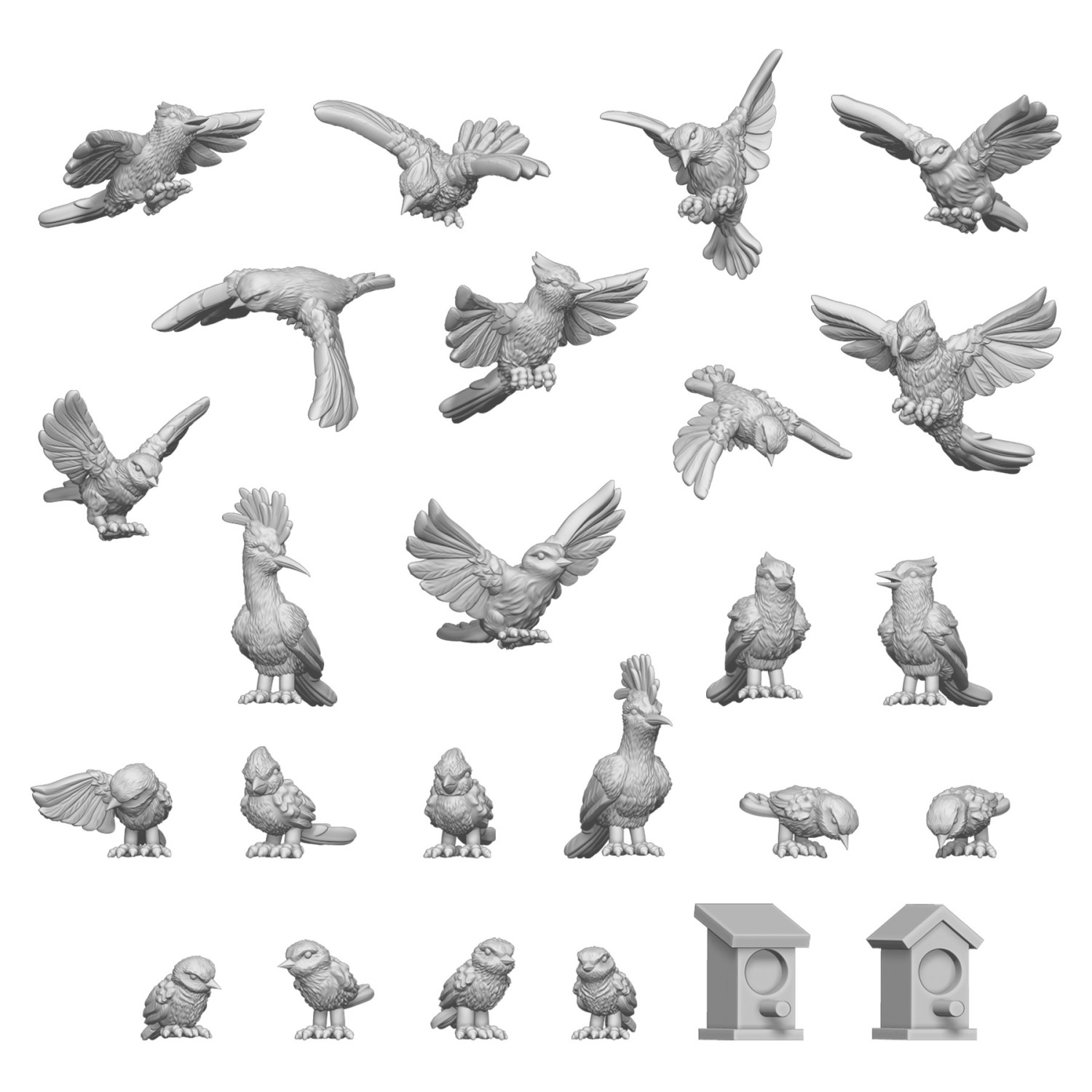 3D resin Wild birds 3D resin Wild birds