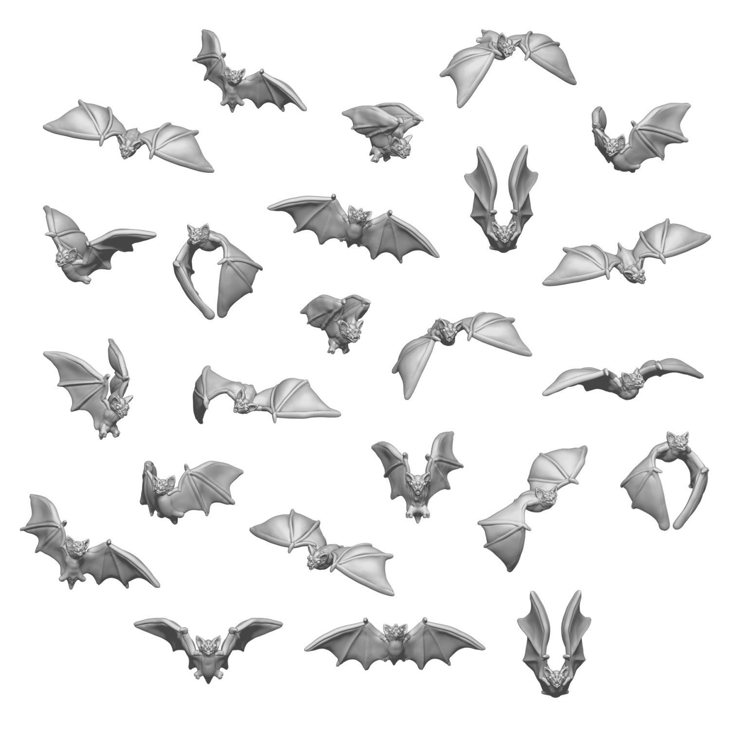 Set imprimé en 3D - Chauves-souris | Animaux