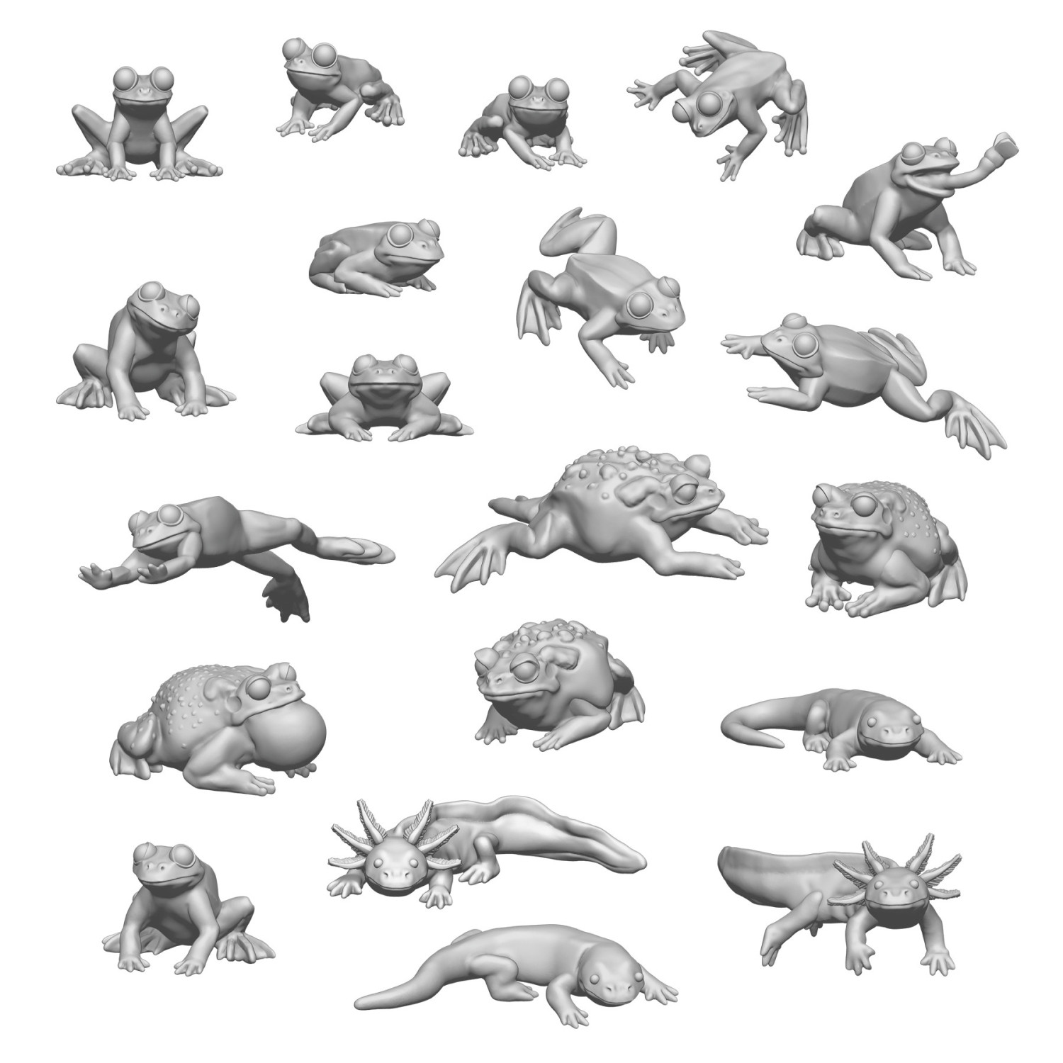 3D printed set - Frogs and Toads | Animals