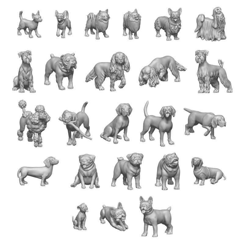 Small Dogs Resin Set 1:48 | Animal resin bits