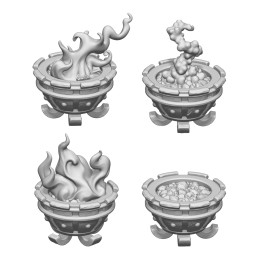 Set stampato in 3D - Bracieri medievali