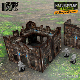 Vorbemalte zusammenklappbare Ruine in U-Form Matched Play - Sci-Fi