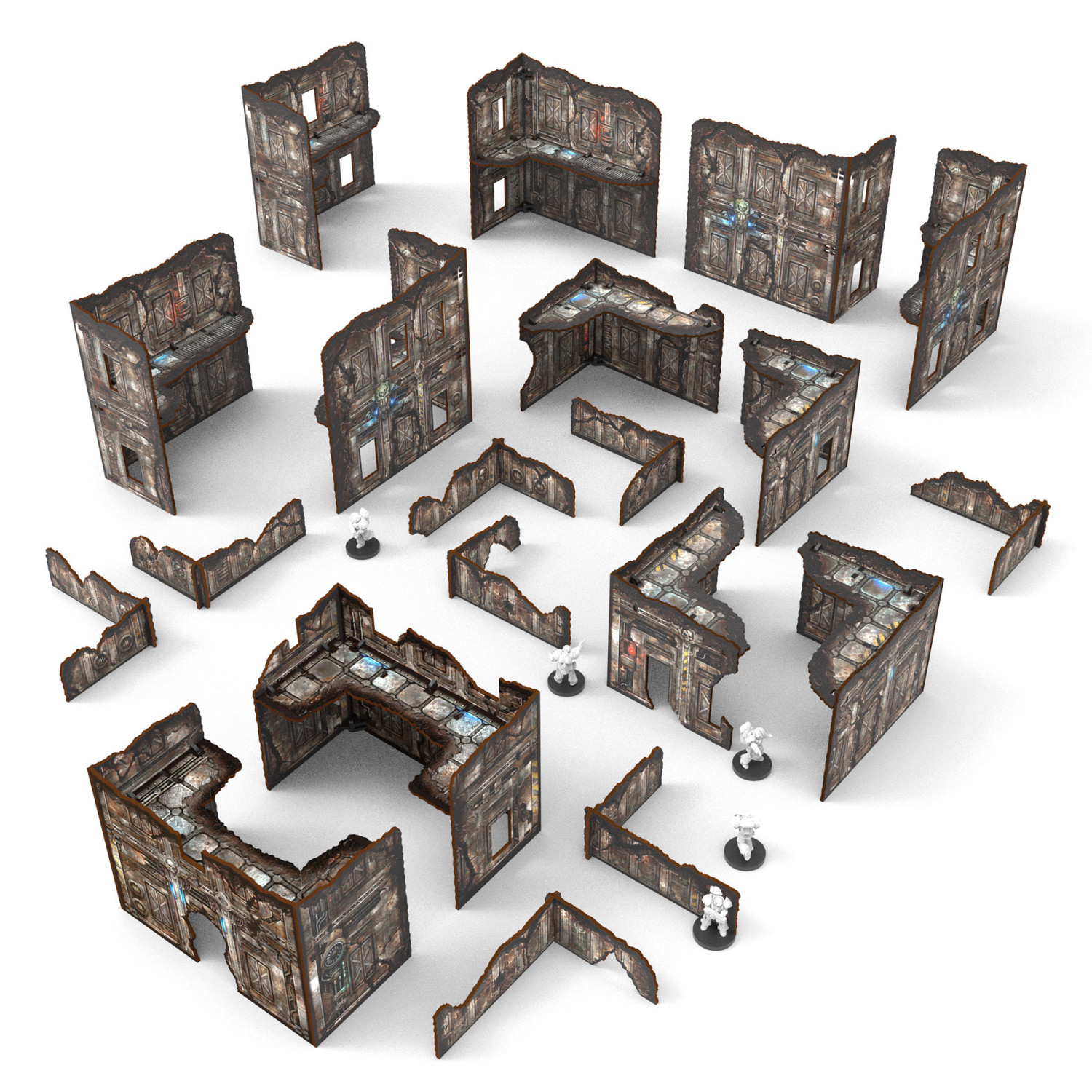 Vorbemaltes faltbares Matched Play-Geländeset - Sci-Fi