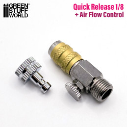 Adattatore QuickRelease 1/8 con Regolatore | Aerografia Adattatore QuickRelease 1/8 con Regolatore | Aerografia