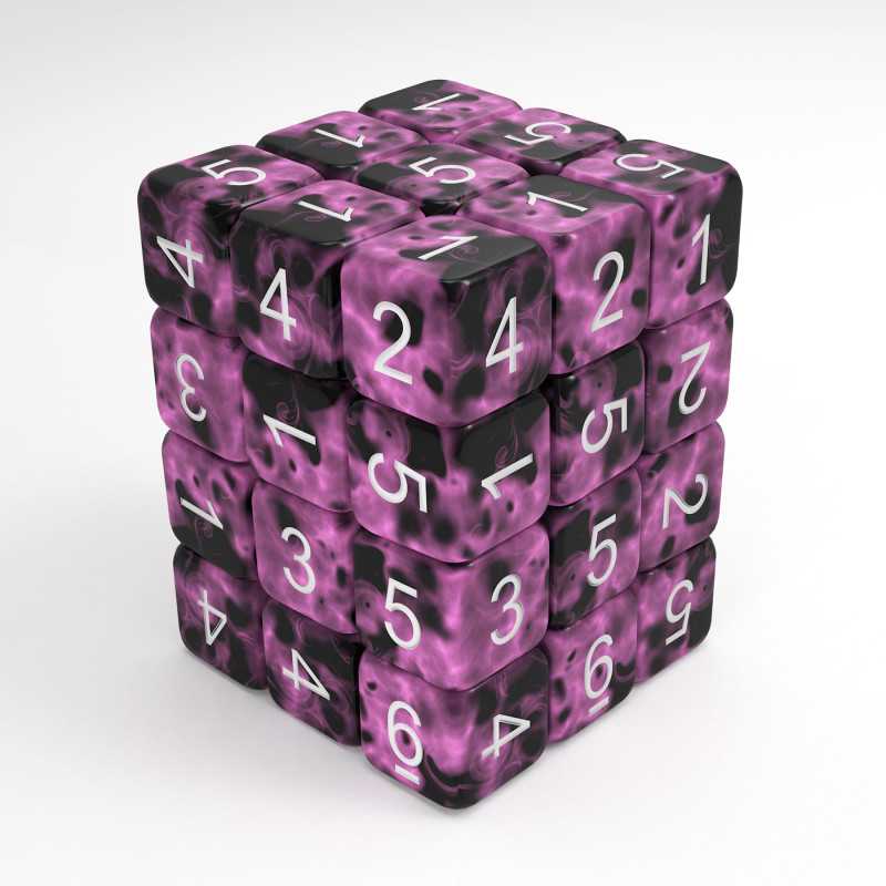 36x Dados D6 12mm - Rosa Marmol