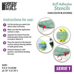 Self-adhesive stencils - Harlequin S - 6x3mm | Adhesive stencils