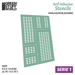 Self-adhesive stencils - Harlequin S - 6x3mm | Adhesive stencils