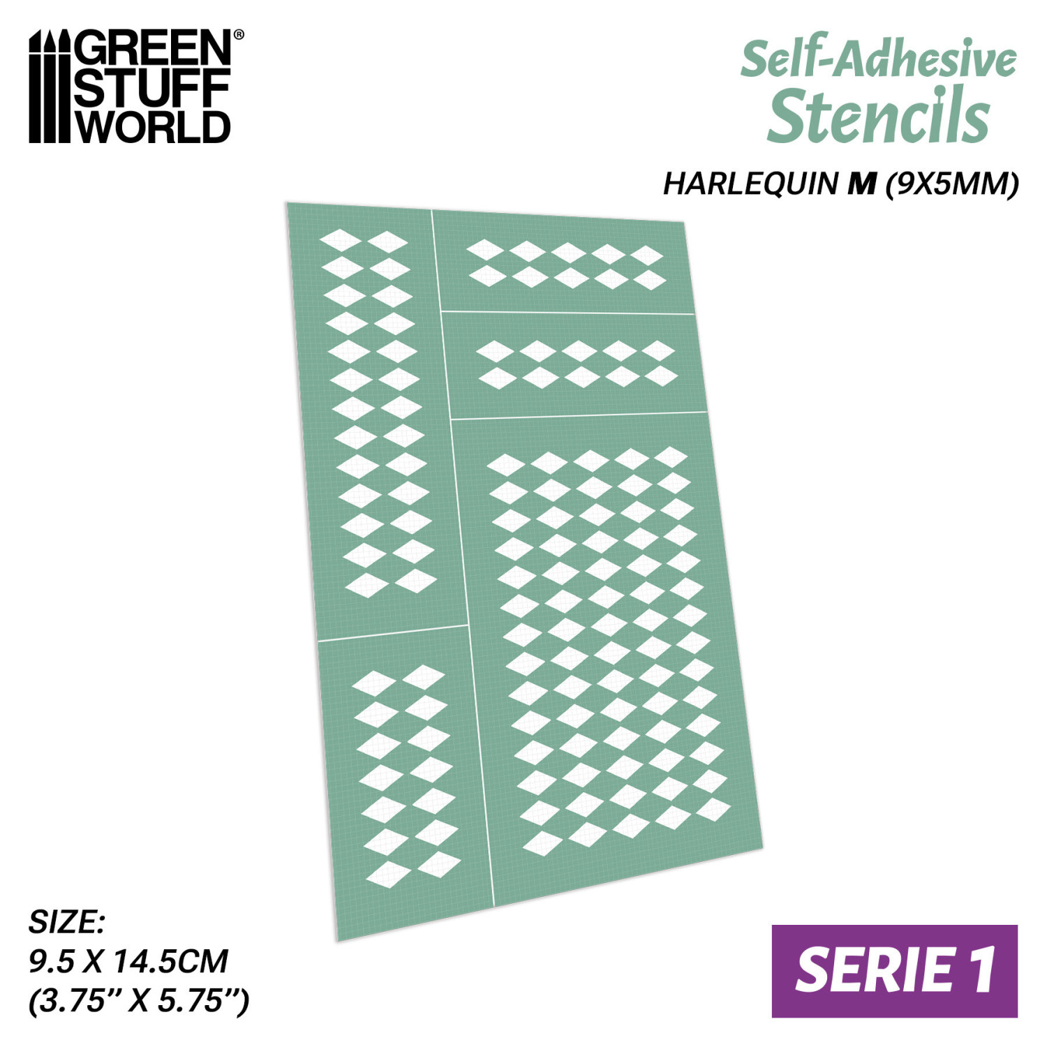 Self-adhesive stencils - Harlequin M - 9x5mm | Adhesive stencils