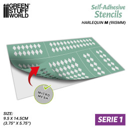 Plantillas autoadhesivas - Arlequin M - 9x5mm Plantillas Aerografia Adhesivas
